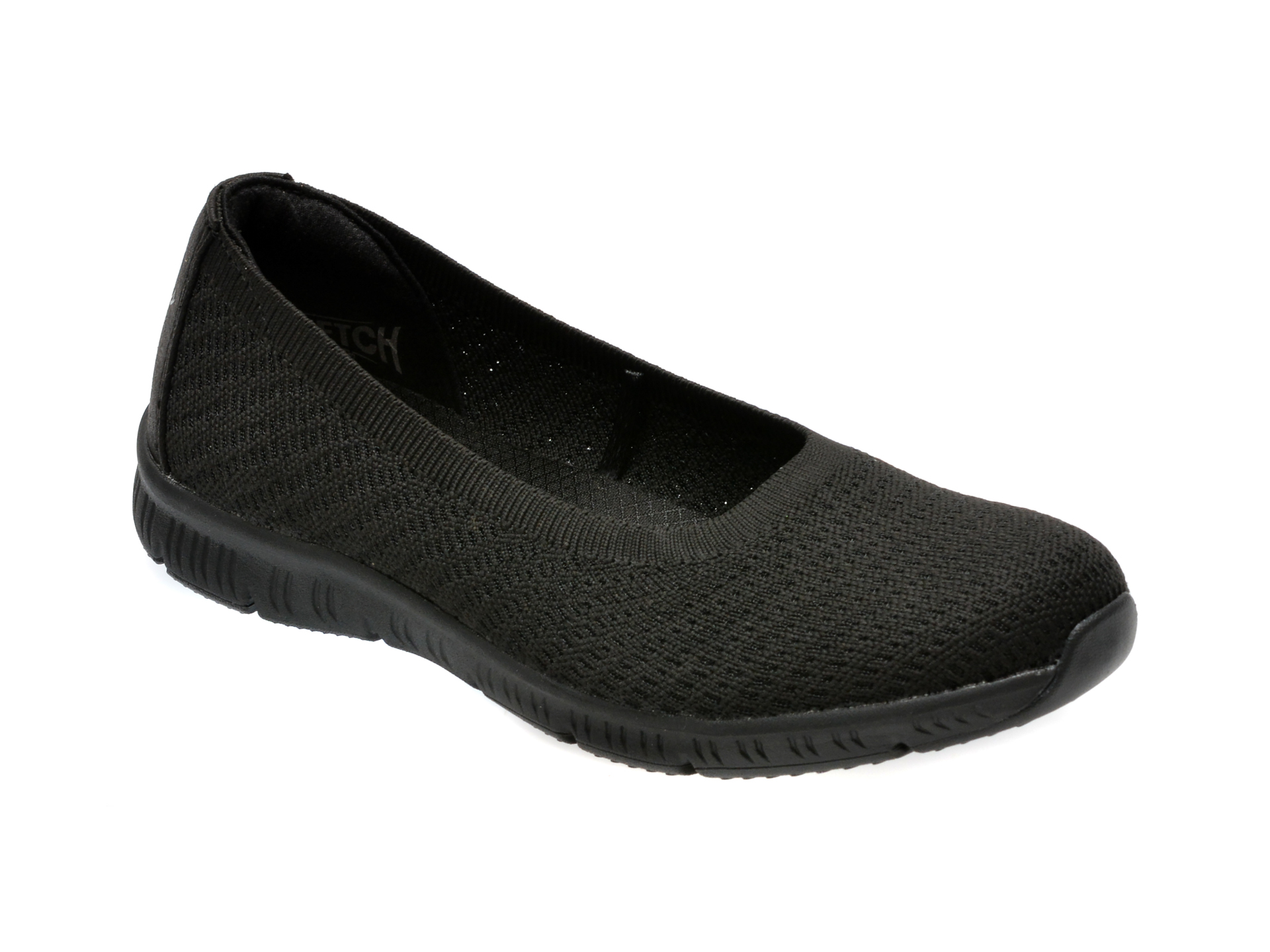 Balerini casual SKECHERS negri, 100360, din material textil