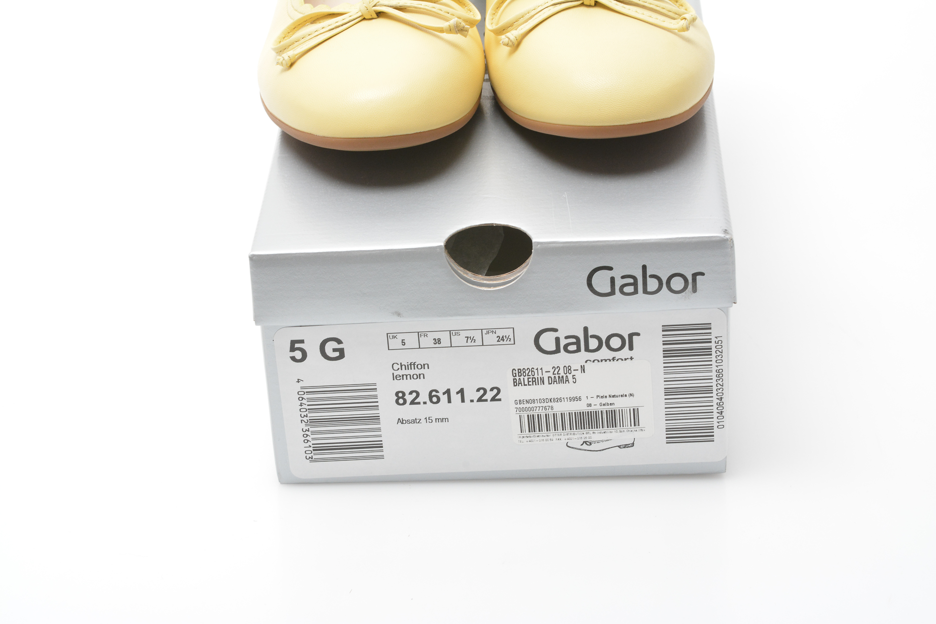 Balerini GABOR galbeni, 82611, din piele naturala otter.ro imagine noua 2022
