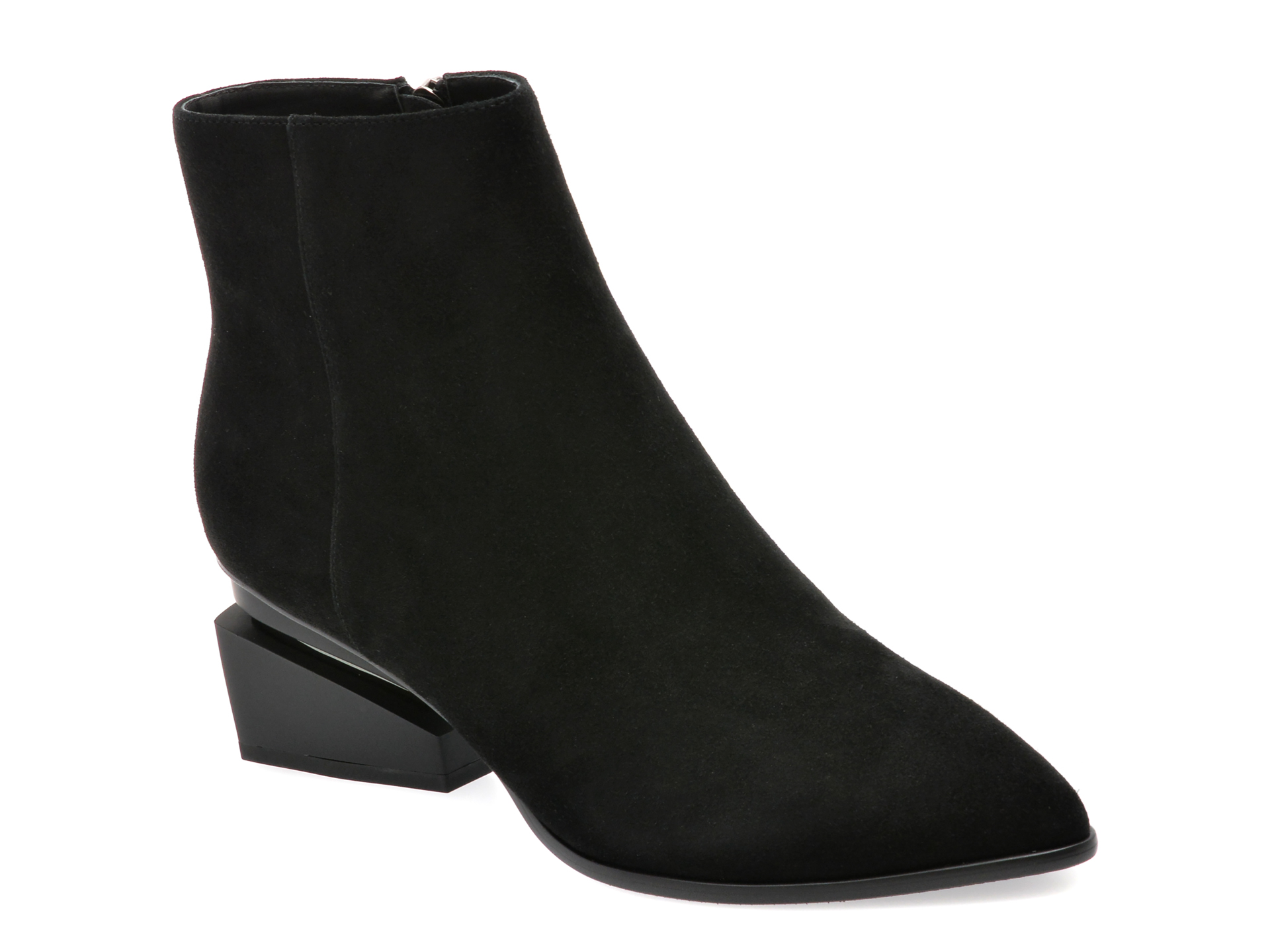 Botine casual EPICA negre, E193, din piele intoarsa