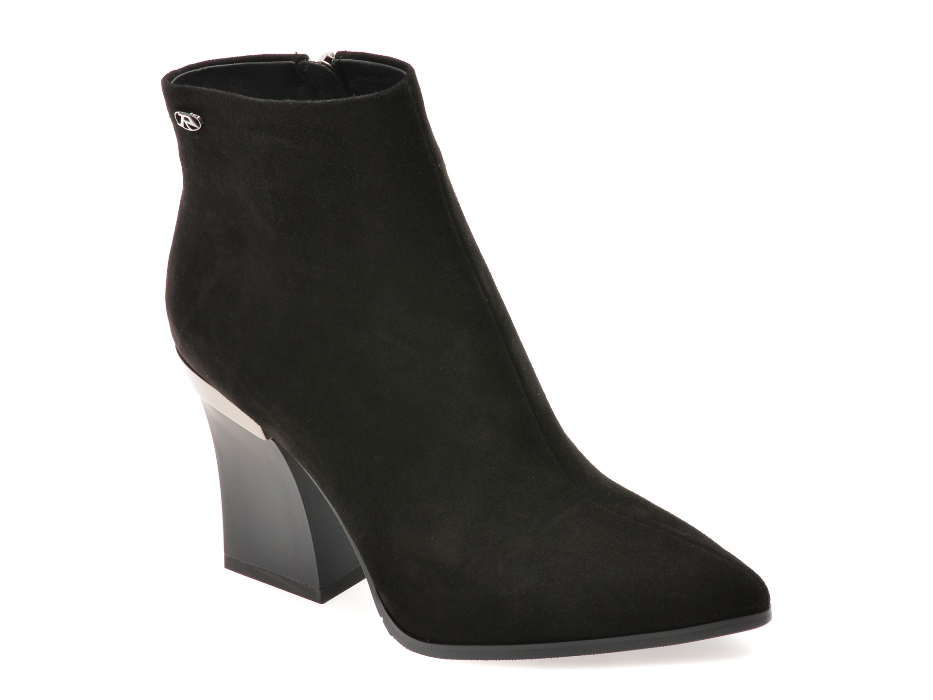 Botine elegante EPICA negre, 2557, din piele intoarsa