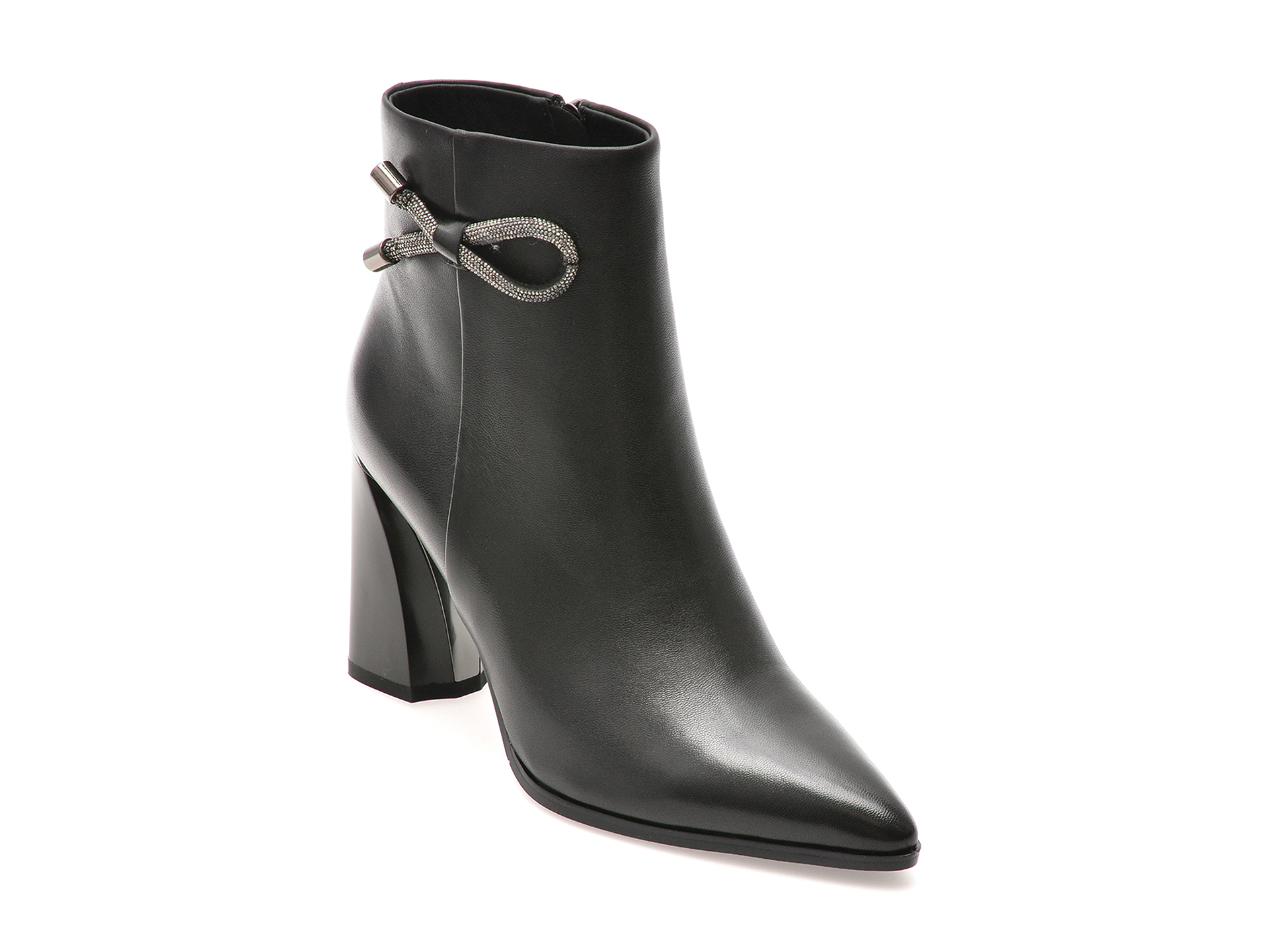 Botine elegante EPICA negre, 4C2302, din piele naturala