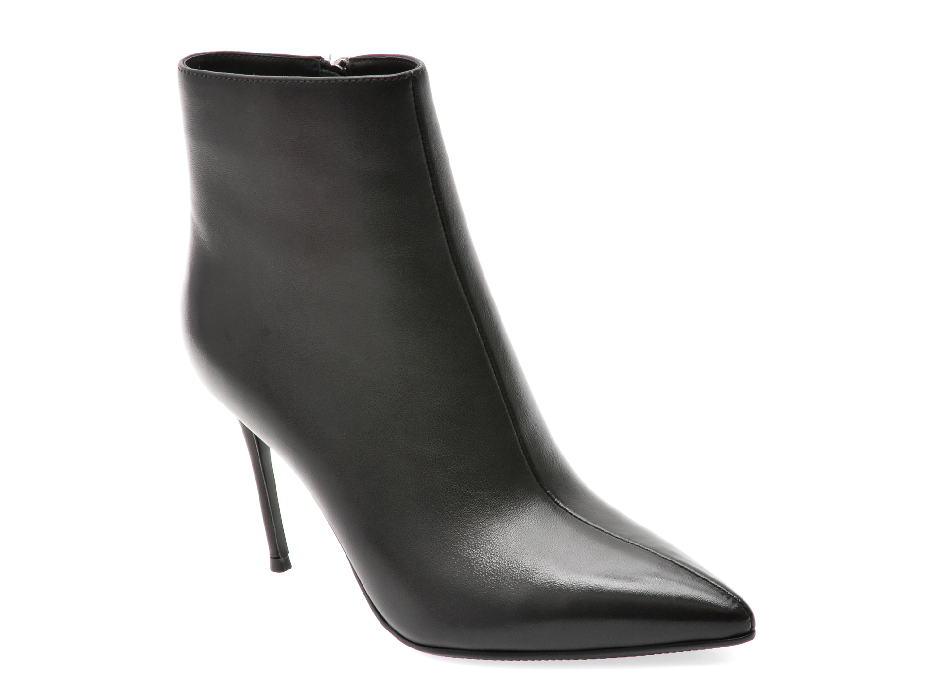 Botine elegante EPICA negre, E128, din piele naturala