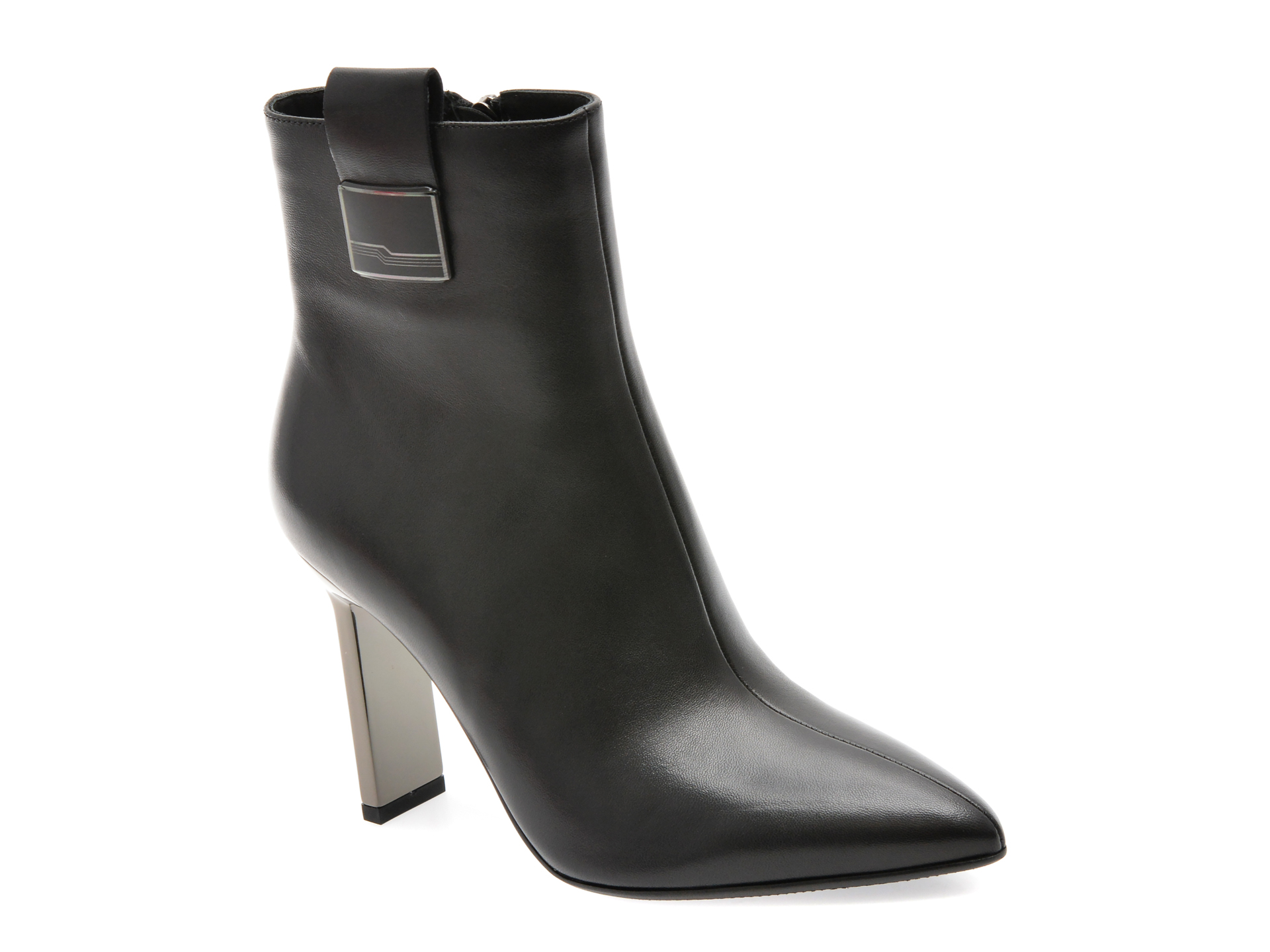 Botine elegante EPICA negre, E228, din piele naturala