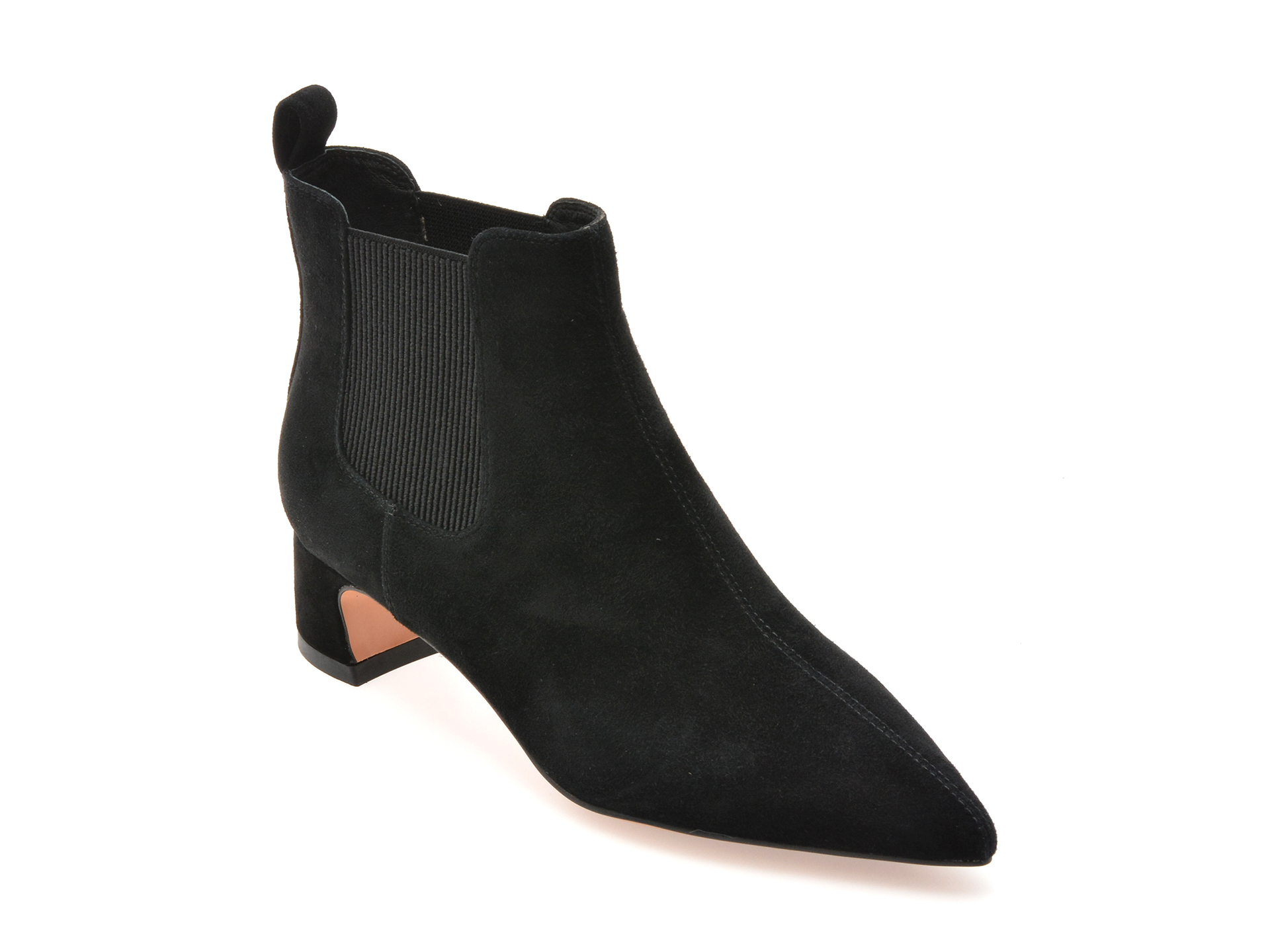 Botine elegante FLAVIA PASSINI negre, D155, din piele intoarsa