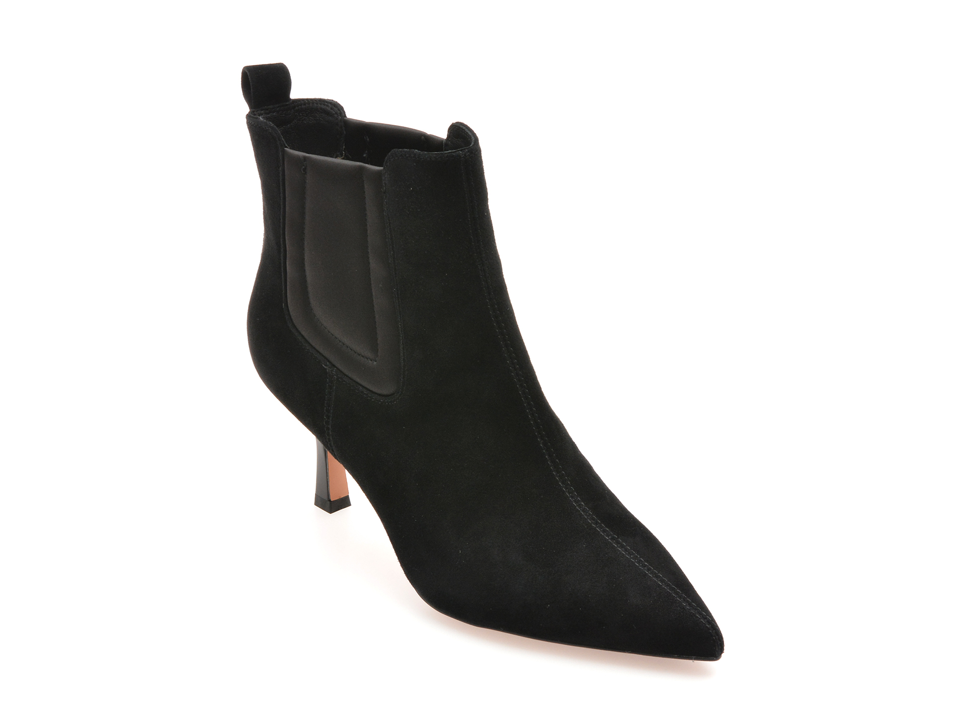 Botine elegante FLAVIA PASSINI negre, D88, din piele intoarsa