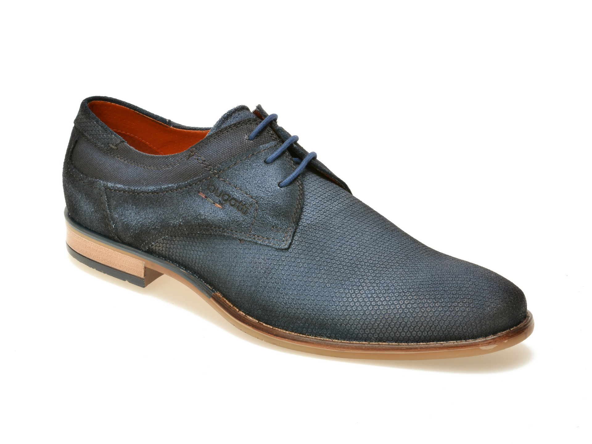 Pantofi BUGATTI bleumarin, 24901, din piele intoarsa