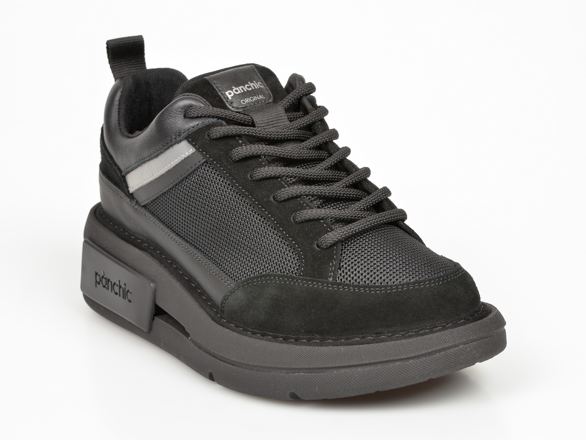 Pantofi sport PANCHIC negri, Innsbru, din material textil si piele naturala