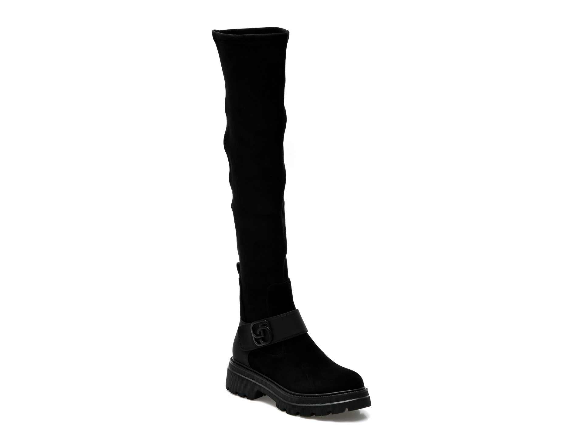 Cizme FLAVIA PASSINI negre, 07G7005, din material textil si piele naturala cizme dama 2023-03-24