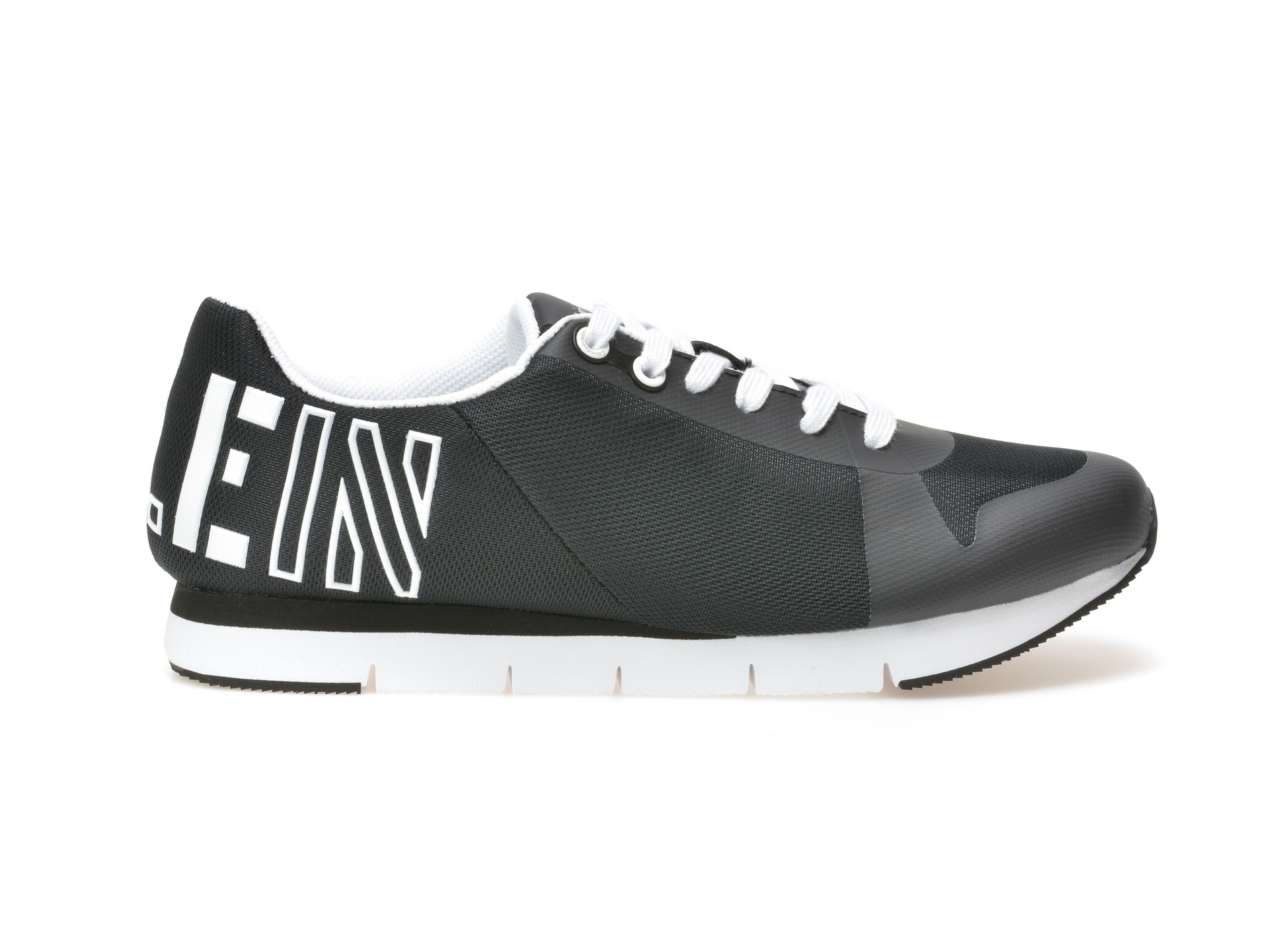 Pantofi CALVIN KLEIN alb-negru, S1658, din piele ecologica