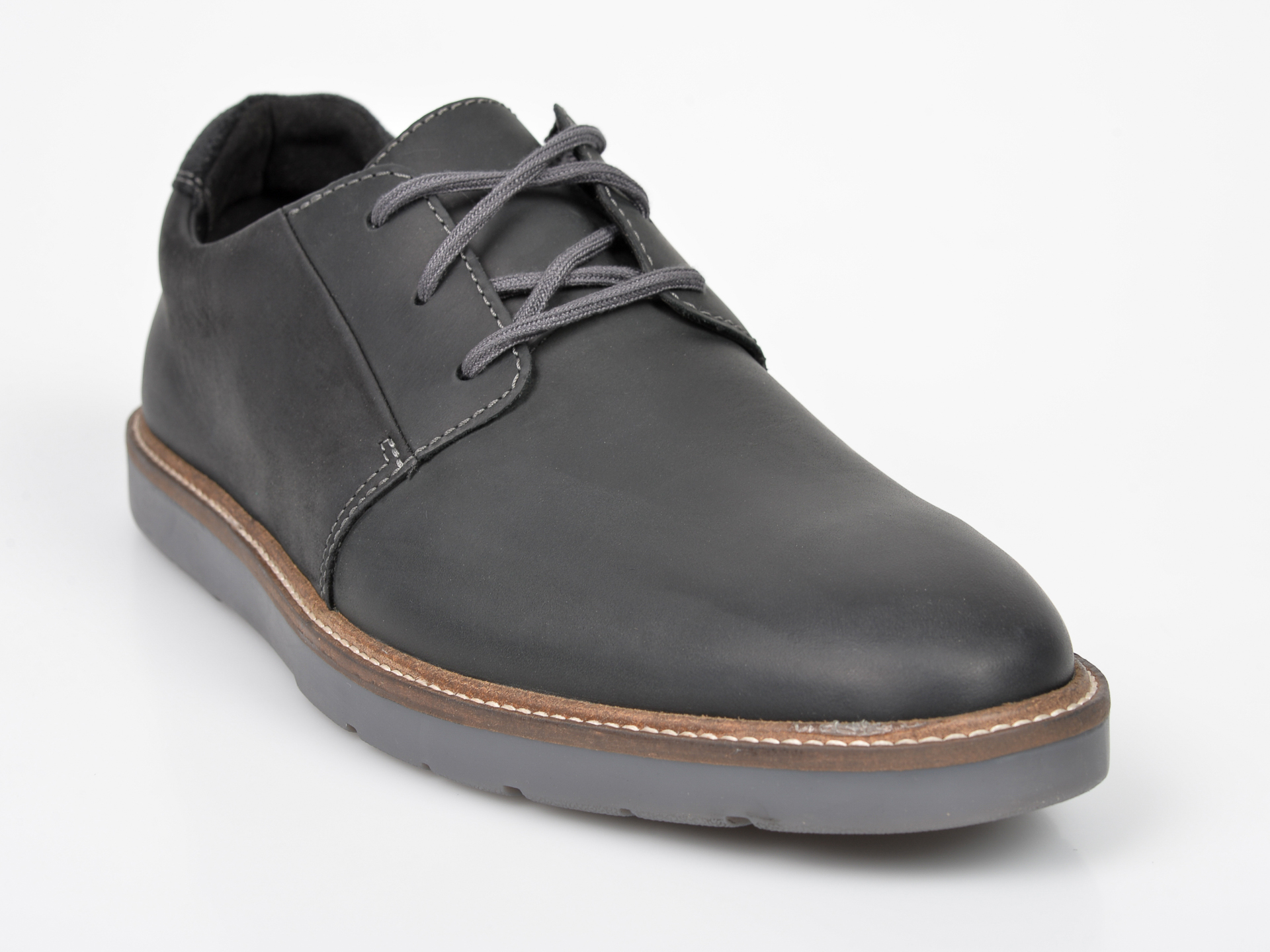 Pantofi CLARKS negri, Grandin Plain, din piele naturala