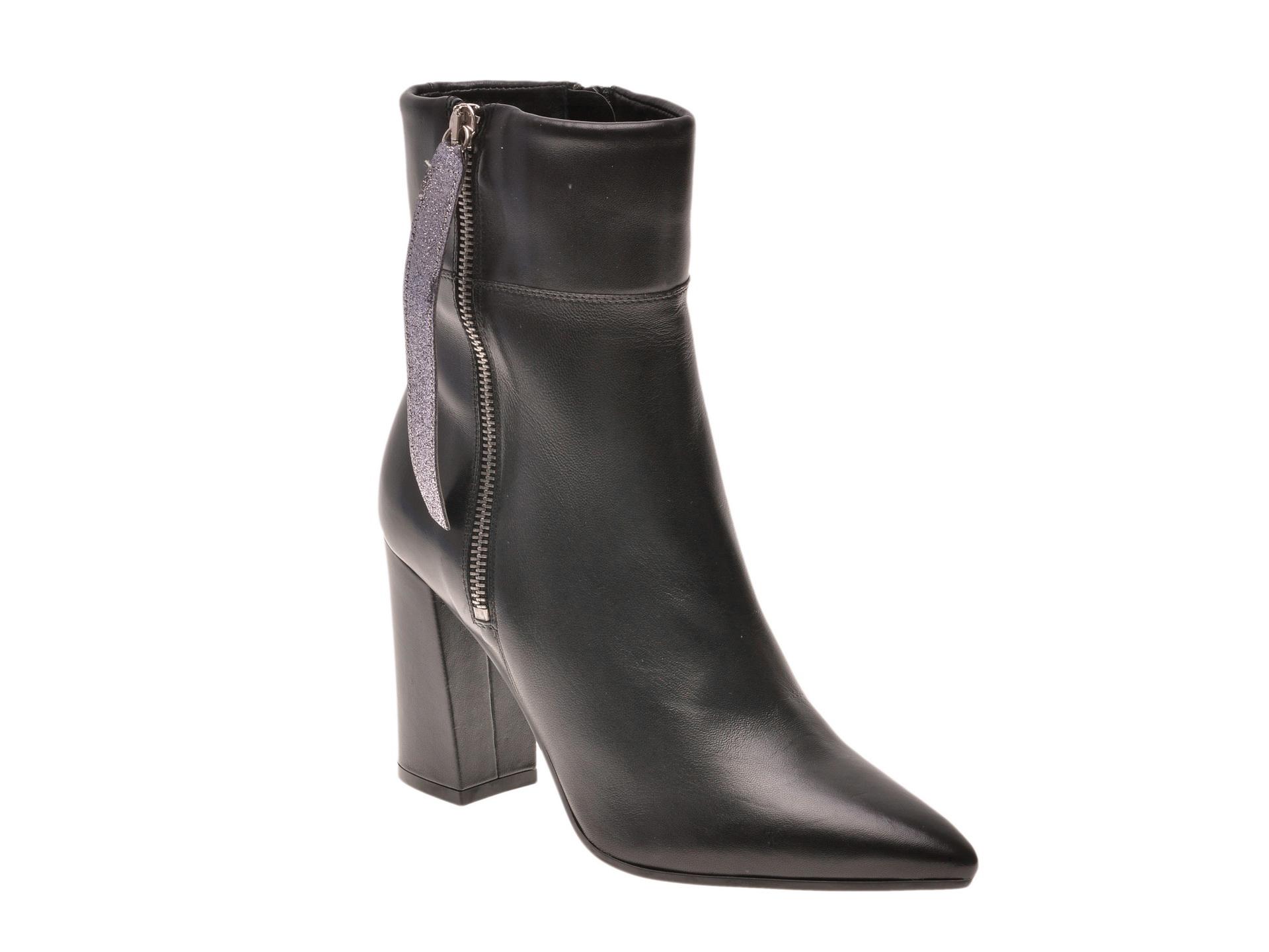 Botine IMAGE negre, 42529, din piele naturala