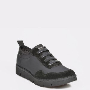 Pantofi sport PANCHIC negri, Lisabona, din material textil si piele intoarsa