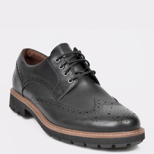Pantofi CLARKS negri, Batcombe Wing, din piele naturala