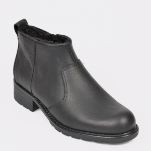 Ghete CLARKS negre, Orinoco Snug, din piele naturala