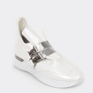 Pantofi sport FLAVIA PASSINI albi, Ak1103, din piele naturala