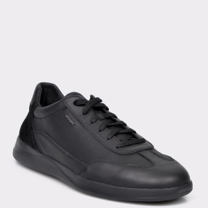 Pantofi sport GEOX negri, U946FA, din piele ecologica