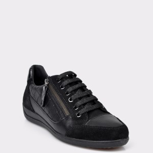 Pantofi sport GEOX negri, D6468a, din piele naturala