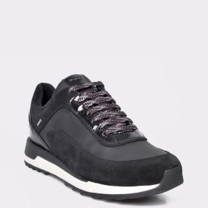Pantofi sport GEOX negri, D943FA, din piele ecologica