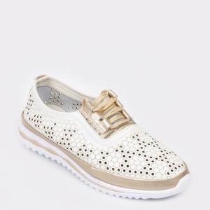 Pantofi FLAVIA PASSINI albi, 8W2012, din piele naturala