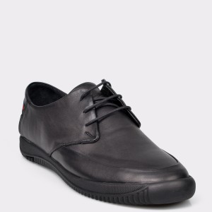 Pantofi OTTER negri, M5436, din piele naturala