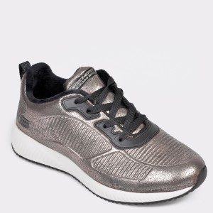 Pantofi sport SKECHERS argintii, 33155, din piele ecologica