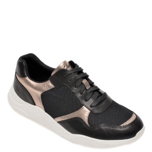 Pantofi sport CLARKS negri, Sift Lace, din material textil si piele naturala