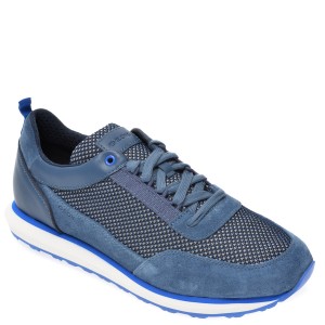 Pantofi sport GEOX albastri, U029WC, din material textil si piele naturala