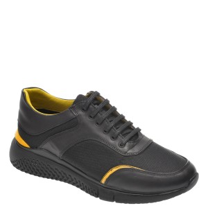 Pantofi sport OTTER negri, 9526, din material textil si piele naturala