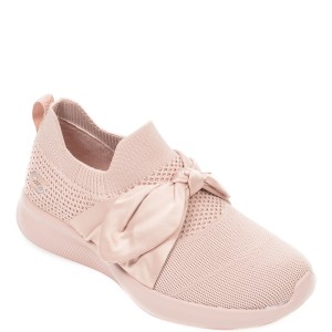 Pantofi sport SKECHERS nude, Bobs Squad 2 Bow Beauty, din material textil