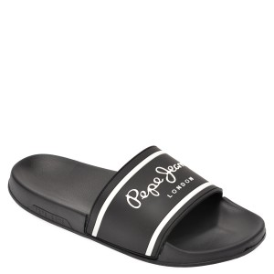 Papuci PEPE JEANS negri, MS70079, din pvc