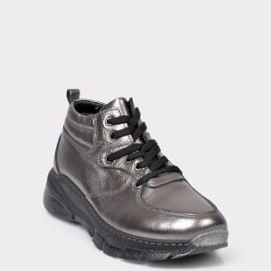 Pantofi sport FLAVIA PASSINI argintii, LV312, din piele naturala