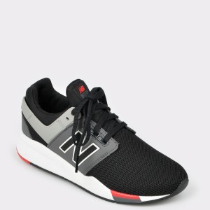 Pantofi sport pentru copii NEW BALANCE negri, Gs247, din piele ecologica