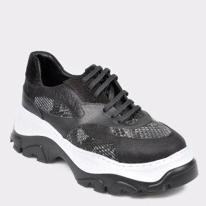 Pantofi sport FLAVIA PASSINI negri, 4335, din material textil si piele naturala