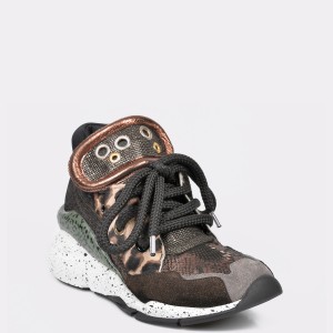 Pantofi sport FLAVIA PASSINI maro, 3002, din material textil si piele intoarsa