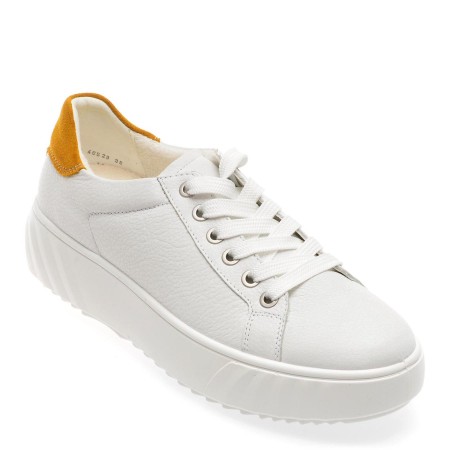 Pantofi casual ARA albi, 46523, din piele naturala