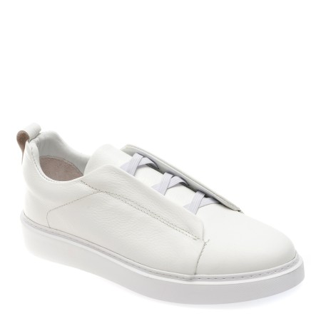 Pantofi casual AXXELLL albi, 7178, din piele naturala