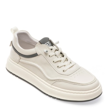 Pantofi casual BITE THE BULLET albi, 3635, din piele naturala