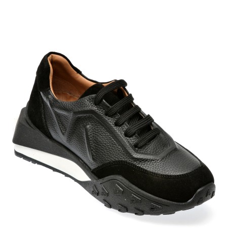 Pantofi casual EPICA negri, 1187068, din piele naturala
