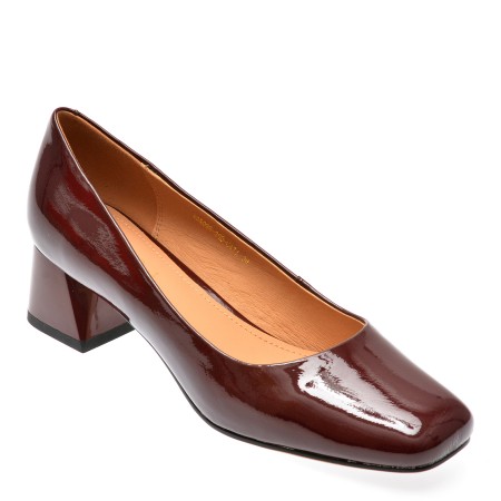 Pantofi casual EPICA rosii, 09830D, din piele naturala lacuita