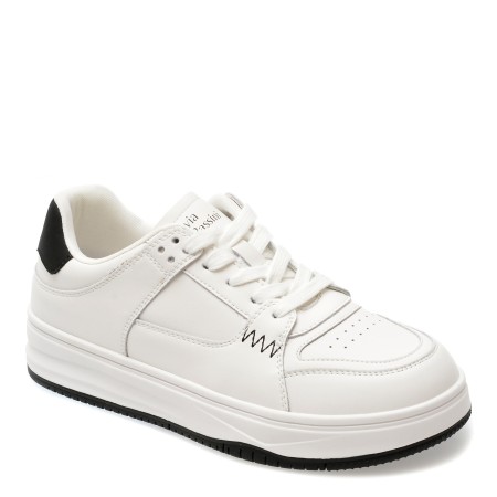 Pantofi casual FLAVIA PASSINI alb-negru, 2A038, din piele naturala