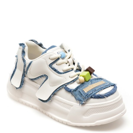 Pantofi casual FLAVIA PASSINI albi, 231437, din piele naturala