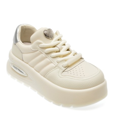 Pantofi casual FLAVIA PASSINI albi, 31C03, din piele ecologica