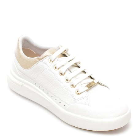 Pantofi casual GEOX albi, D36QFA, din piele naturala