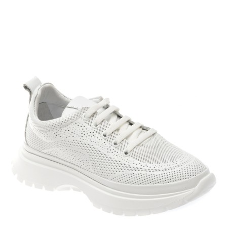 Pantofi casual IMAGE albi, 1187087, din piele naturala
