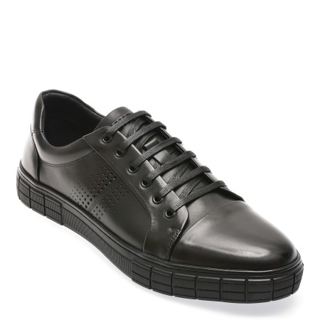 Pantofi casual OTTER negri, 113212, din piele naturala