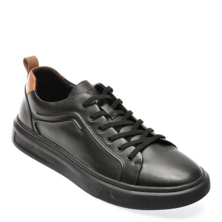 Pantofi casual OTTER negri, 3321, din piele naturala