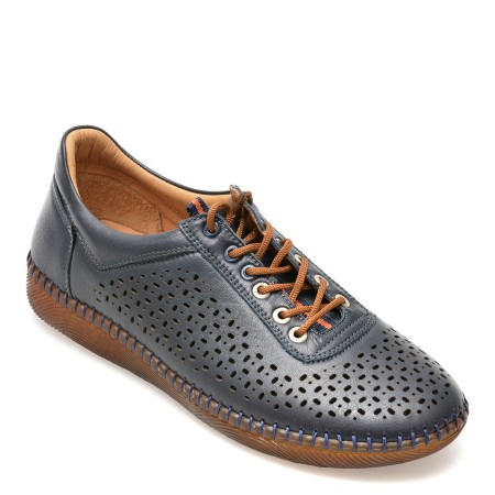 Pantofi casual OZIYS bleumarin, 22109, din piele naturala