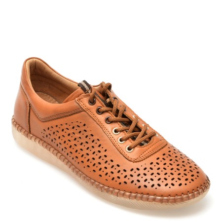 Pantofi casual OZIYS maro, 22109, din piele naturala