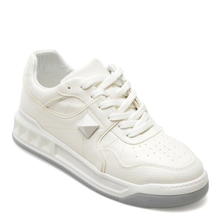 Pantofi casual PESETTO albi, 2945027, din piele ecologica