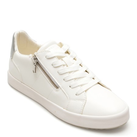 Pantofi GEOX albi, D026HA, din piele ecologica
